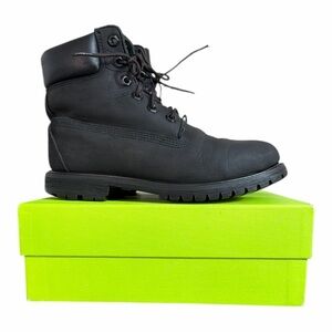 Timberland Women's Premium Black Nubuck Leahter Waterproof Boots Size 7M